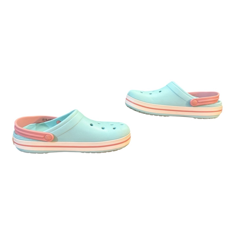 Crocs Crocband Clog Ice Blue / White / Pink Women’s Size 9 Men’s Size 7 - Picture 5 of 8
